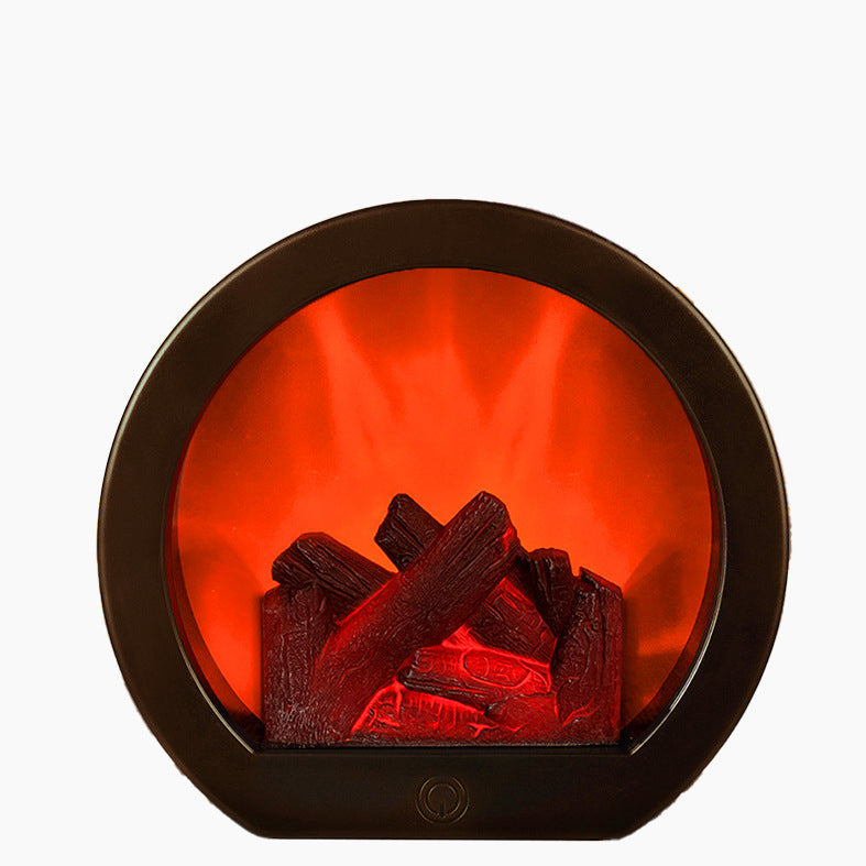 Contemporary LED Flame Effect Table Lamp for Study & Home Decor