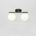 Traditional French Iron Glass Ball Shade 2/3-Light Semi-Flush Mount Ceiling Light for Living Room