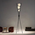 Contemporary 3-Light Geometric Floor Lamp - Modern Iron Moon Shade for Living Room