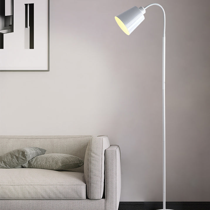 Contemporary Nordic Cylinder Iron Shade Arc Floor Lamp - 1-Light Living Room Lighting