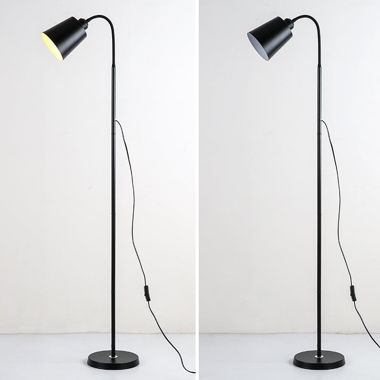 Contemporary Nordic Cylinder Iron Shade Arc Floor Lamp - 1-Light Living Room Lighting