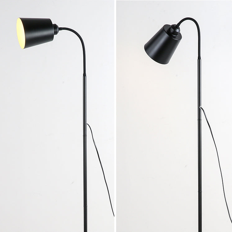 Contemporary Nordic Cylinder Iron Shade Arc Floor Lamp - 1-Light Living Room Lighting