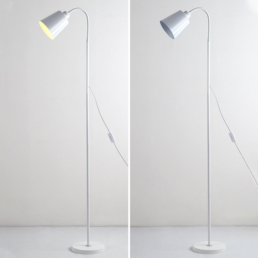 Contemporary Nordic Cylinder Iron Shade Arc Floor Lamp - 1-Light Living Room Lighting