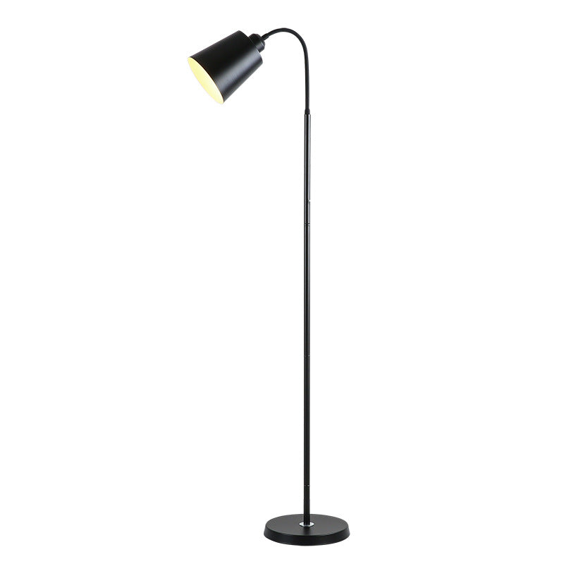 Contemporary Nordic Cylinder Iron Shade Arc Floor Lamp - 1-Light Living Room Lighting