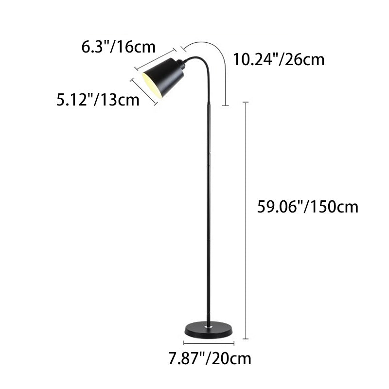 Contemporary Nordic Cylinder Iron Shade Arc Floor Lamp - 1-Light Living Room Lighting