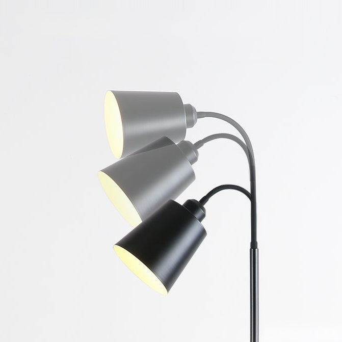Contemporary Nordic Cylinder Iron Shade Arc Floor Lamp - 1-Light Living Room Lighting