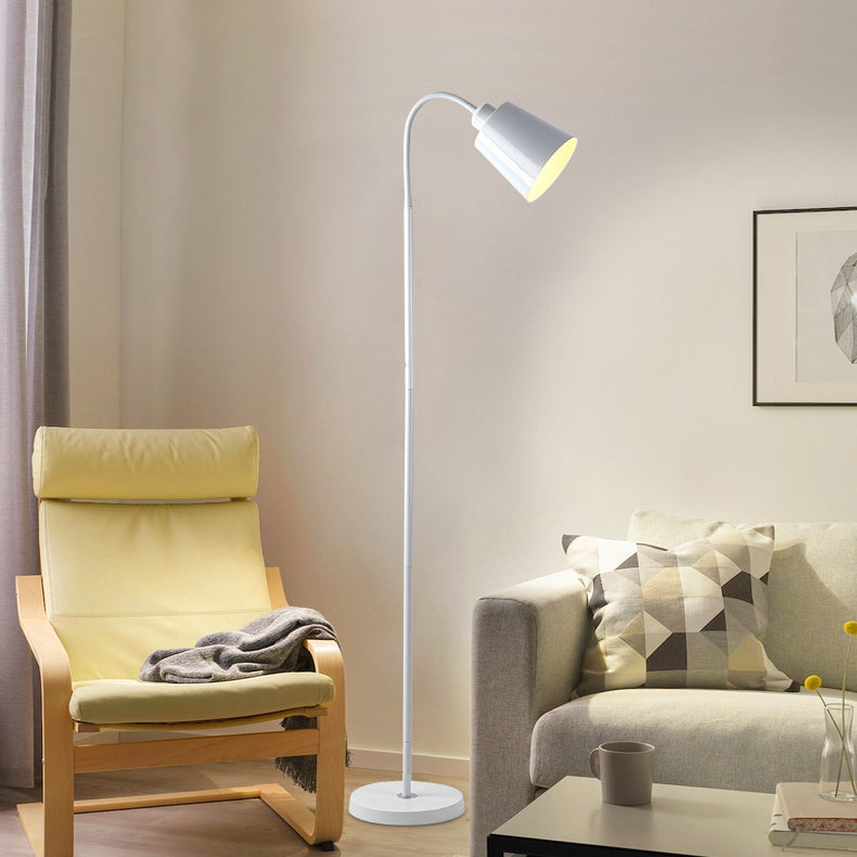 Contemporary Nordic Cylinder Iron Shade Arc Floor Lamp - 1-Light Living Room Lighting