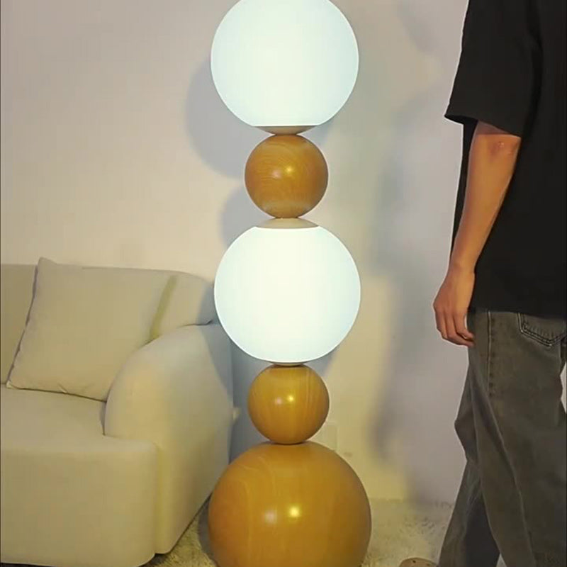 Contemporary Scandinavian Iron LED Floor Lamp with Spherical Shade for Living Room