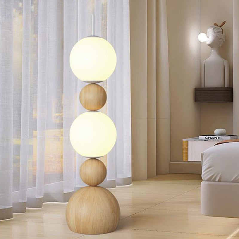 Contemporary Scandinavian Iron LED Floor Lamp with Spherical Shade for Living Room