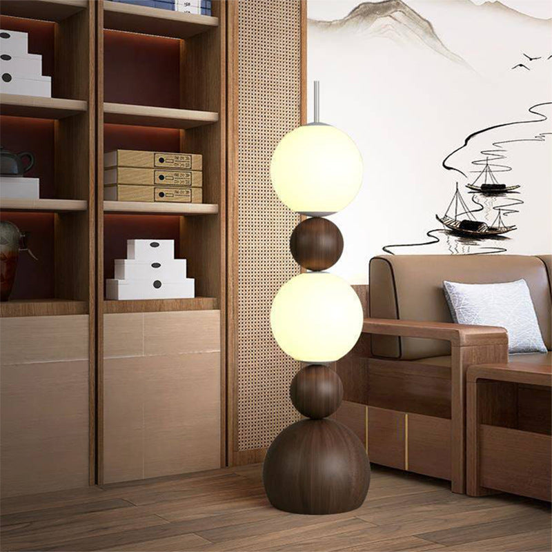 Contemporary Scandinavian Iron LED Floor Lamp with Spherical Shade for Living Room