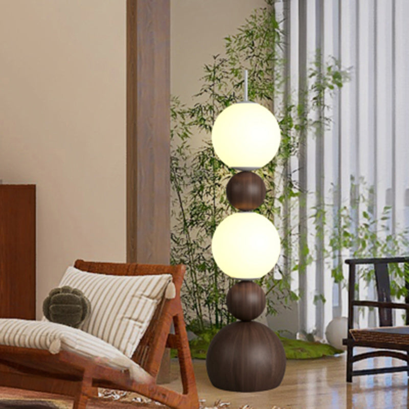 Contemporary Scandinavian Iron LED Floor Lamp with Spherical Shade for Living Room