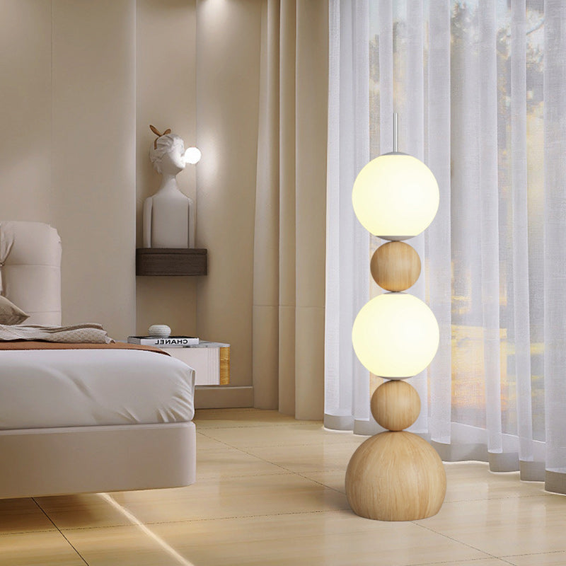 Contemporary Scandinavian Iron LED Floor Lamp with Spherical Shade for Living Room