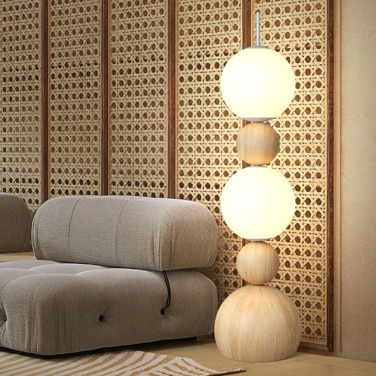 Contemporary Scandinavian Iron LED Floor Lamp with Spherical Shade for Living Room