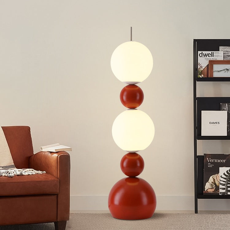 Contemporary Scandinavian Iron LED Floor Lamp with Spherical Shade for Living Room