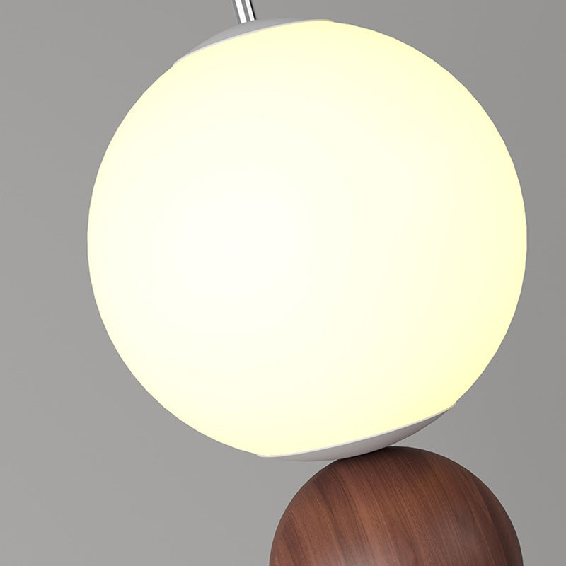 Contemporary Scandinavian Iron LED Floor Lamp with Spherical Shade for Living Room