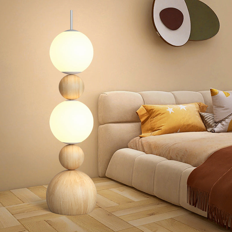 Contemporary Scandinavian Iron LED Floor Lamp with Spherical Shade for Living Room