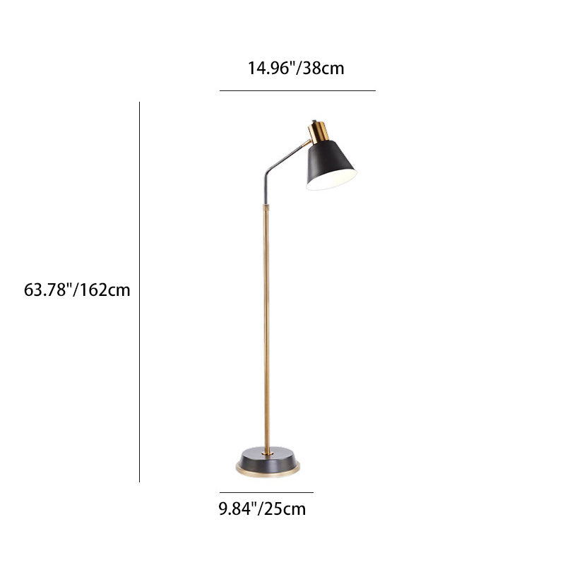 Contemporary Scandinavian Conical Shade Floor Lamp for Bedroom