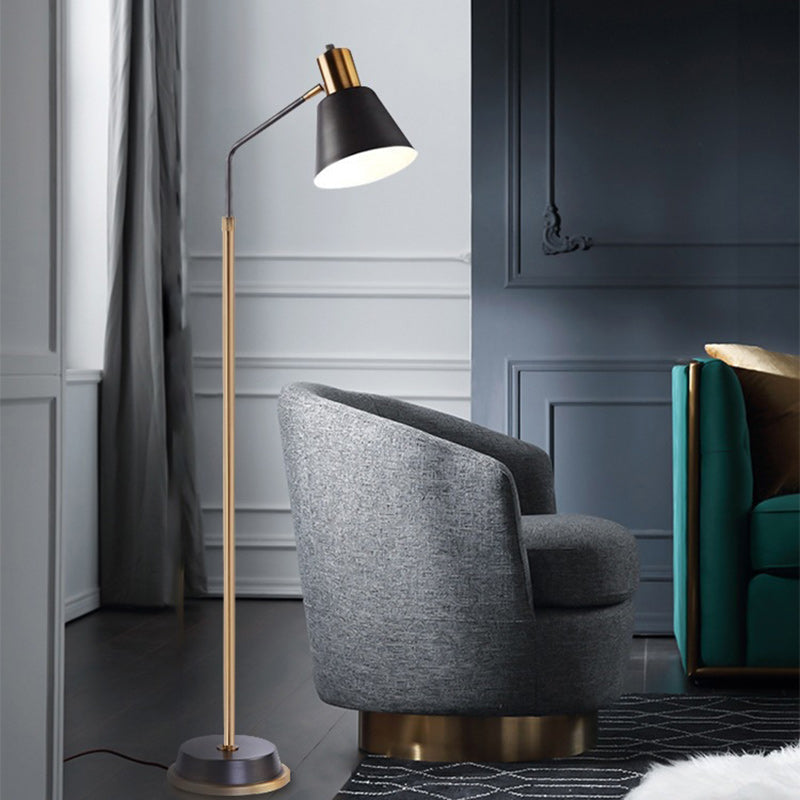 Contemporary Scandinavian Conical Shade Floor Lamp for Bedroom