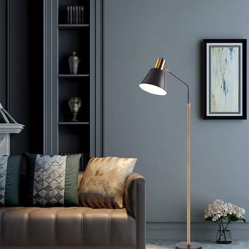 Contemporary Scandinavian Conical Shade Floor Lamp for Bedroom