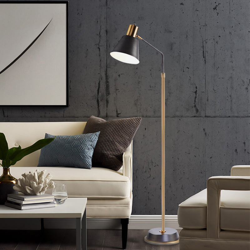 Contemporary Scandinavian Conical Shade Floor Lamp for Bedroom