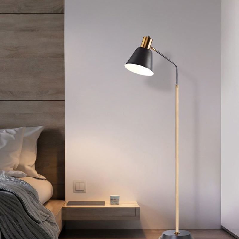 Contemporary Scandinavian Conical Shade Floor Lamp for Bedroom