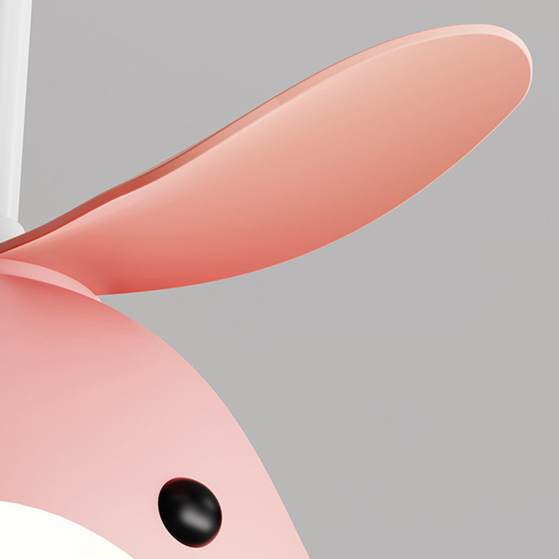 Contemporary Scandinavian Whale Plane LED Ceiling Fan Light - Iron Acrylic Shade, ABS Downrods for Bedroom
