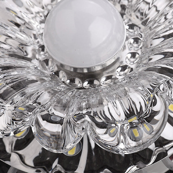 Contemporary Luxury Floral Crystal Acrylic LED Flush Mount Ceiling Light for Hallway