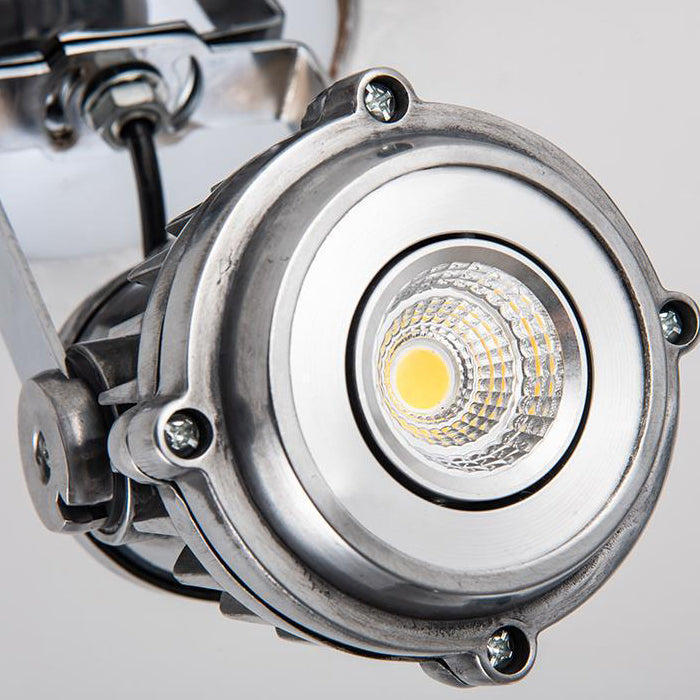 Contemporary Industrial Distressed Aluminum Adjustable LED Spotlight Semi-Flush Mount Ceiling Light