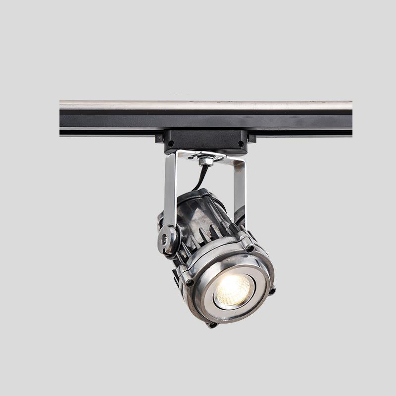 Contemporary Industrial Distressed Aluminum Adjustable LED Spotlight Semi-Flush Mount Ceiling Light