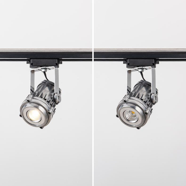 Contemporary Industrial Distressed Aluminum Adjustable LED Spotlight Semi-Flush Mount Ceiling Light
