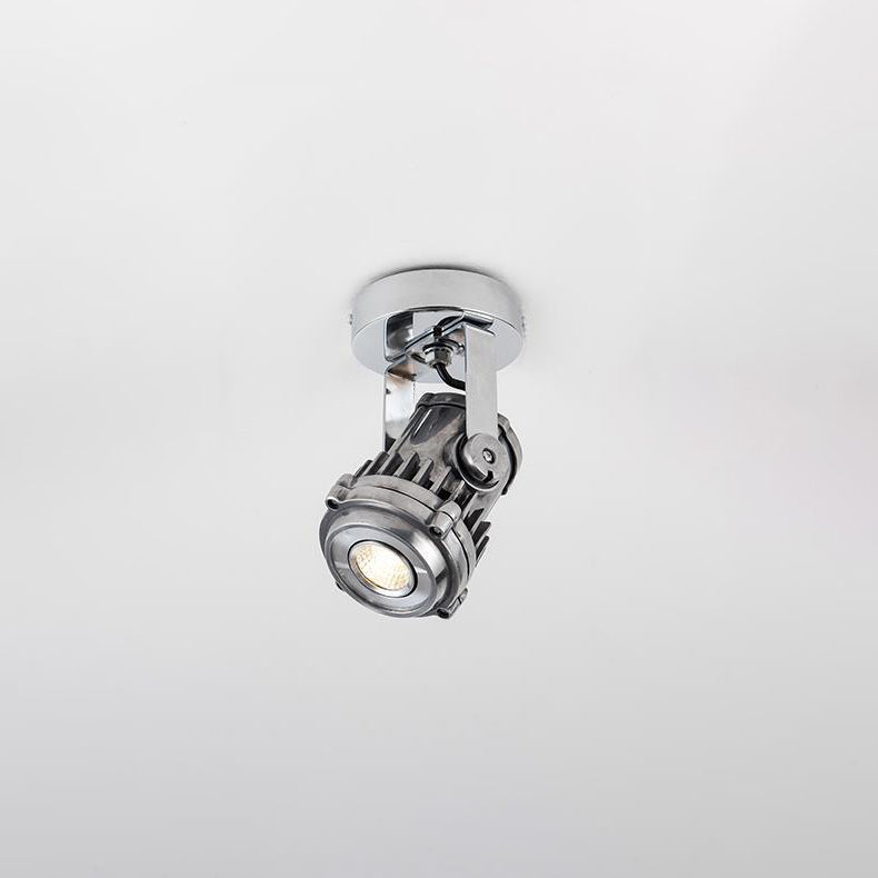 Contemporary Industrial Distressed Aluminum Adjustable LED Spotlight Semi-Flush Mount Ceiling Light