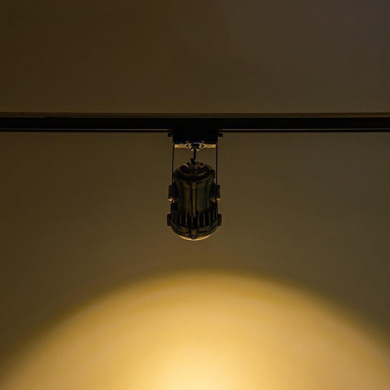 Contemporary Industrial Distressed Aluminum Adjustable LED Spotlight Semi-Flush Mount Ceiling Light