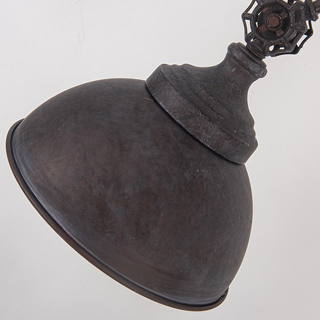 Traditional Colonial Distressed Iron Rotatable Semicircle Shade Adjustable Rod 1-Light Floor Lamp for Bedroom