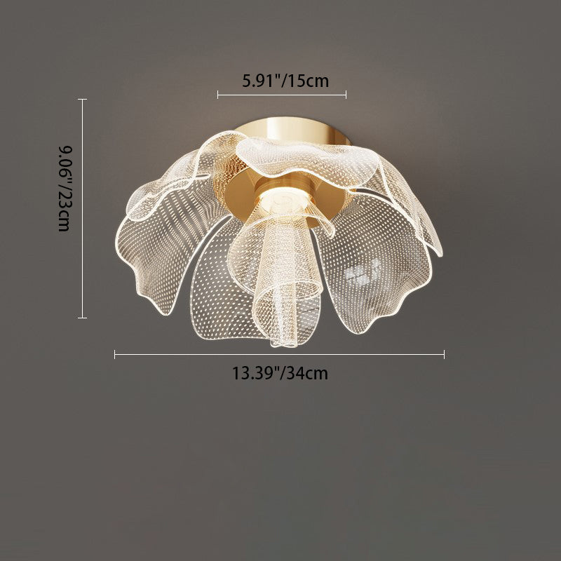 Modern Luxury Flower Petal LED Flush Mount Ceiling Light for Bedroom