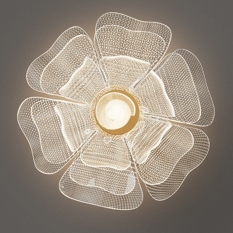 Modern Luxury Flower Petal LED Flush Mount Ceiling Light for Bedroom