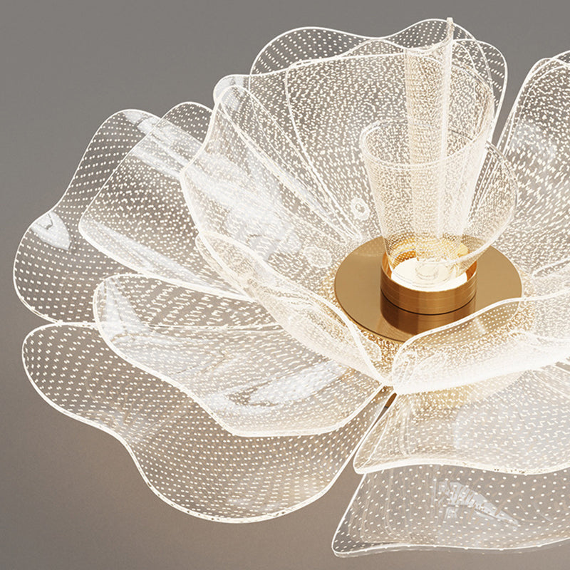 Modern Luxury Flower Petal LED Flush Mount Ceiling Light for Bedroom