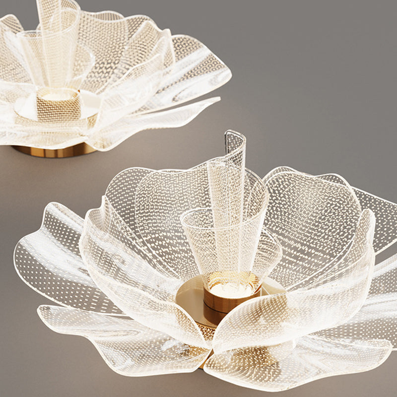 Modern Luxury Flower Petal LED Flush Mount Ceiling Light for Bedroom