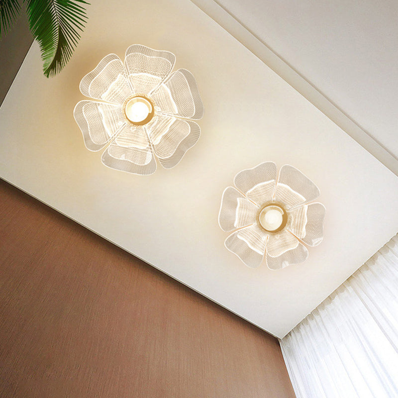 Modern Luxury Flower Petal LED Flush Mount Ceiling Light for Bedroom