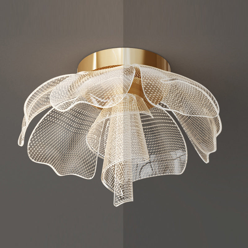 Modern Luxury Flower Petal LED Flush Mount Ceiling Light for Bedroom