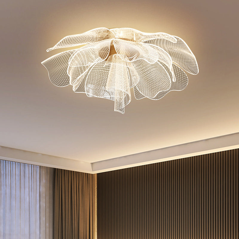 Modern Luxury Flower Petal LED Flush Mount Ceiling Light for Bedroom