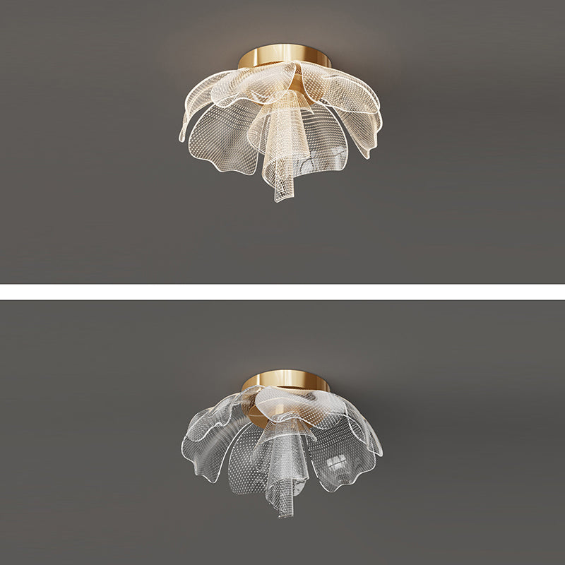 Modern Luxury Flower Petal LED Flush Mount Ceiling Light for Bedroom