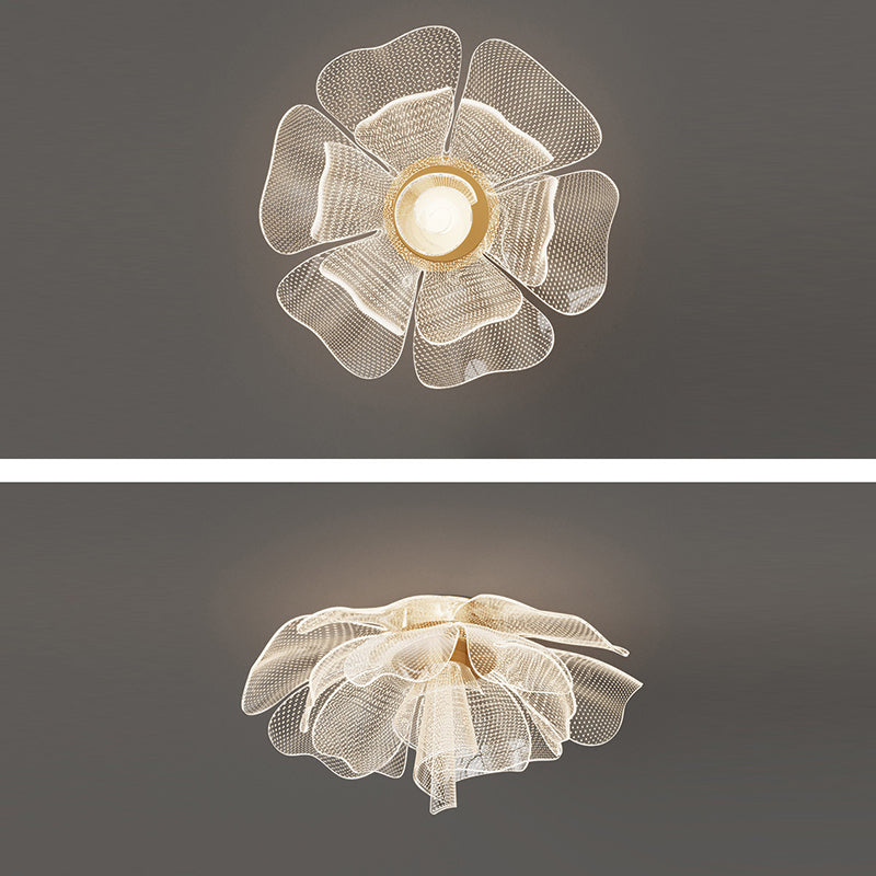 Modern Luxury Flower Petal LED Flush Mount Ceiling Light for Bedroom