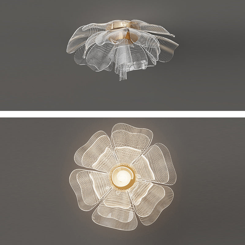 Modern Luxury Flower Petal LED Flush Mount Ceiling Light for Bedroom