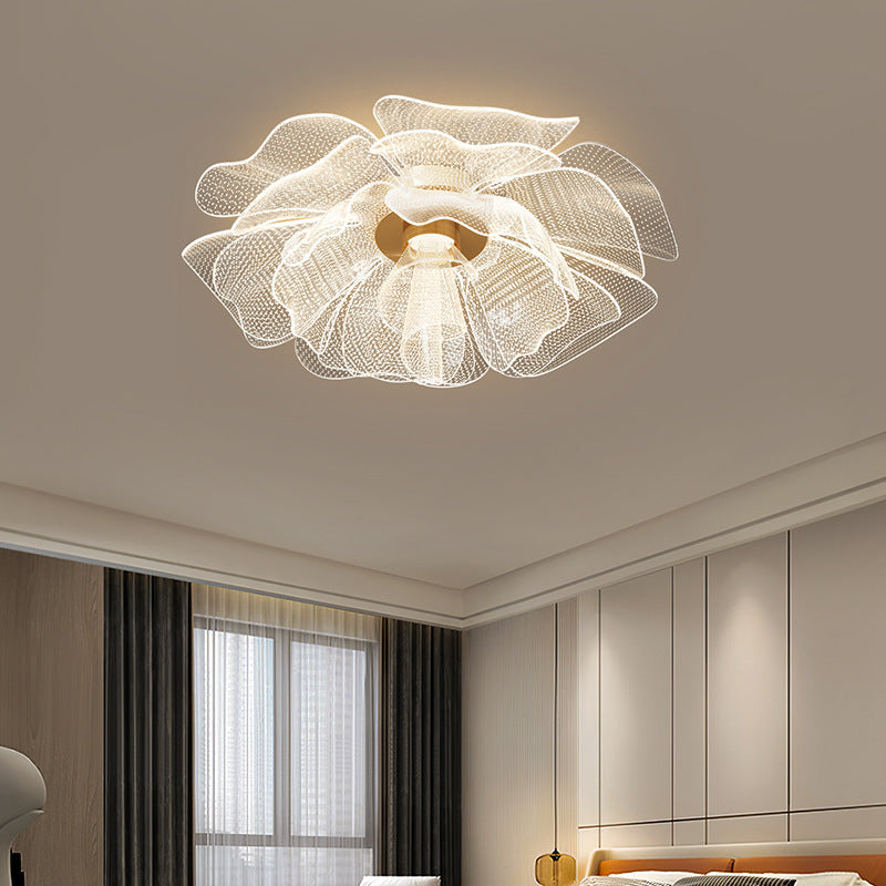 Modern Luxury Flower Petal LED Flush Mount Ceiling Light for Bedroom