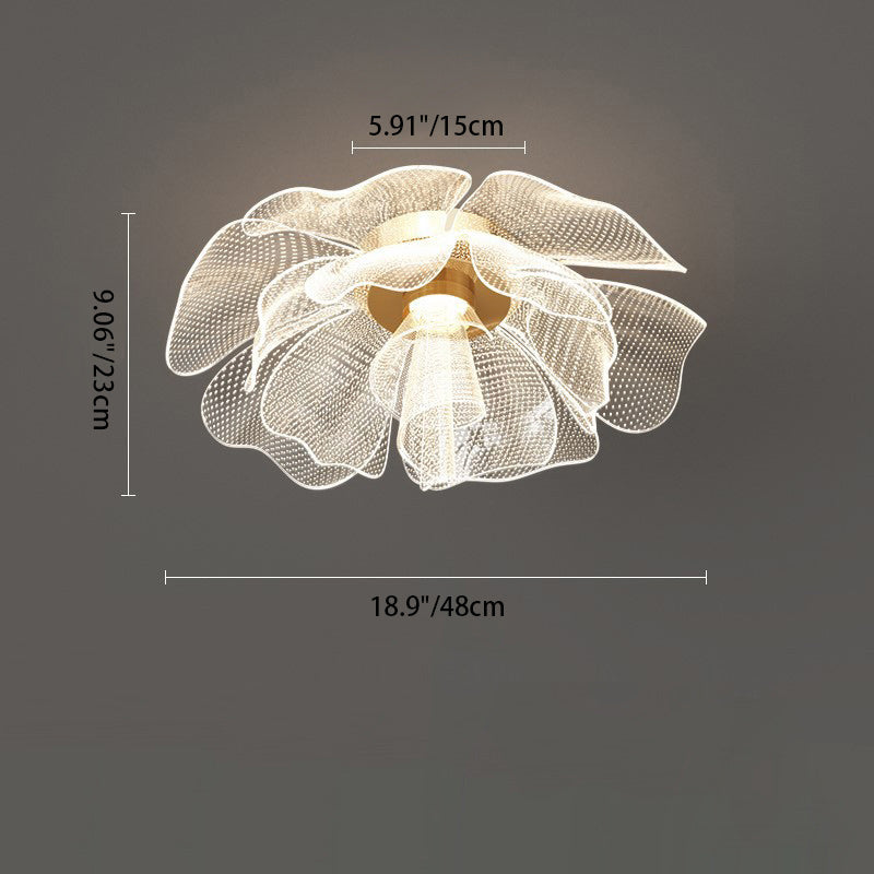 Modern Luxury Flower Petal LED Flush Mount Ceiling Light for Bedroom