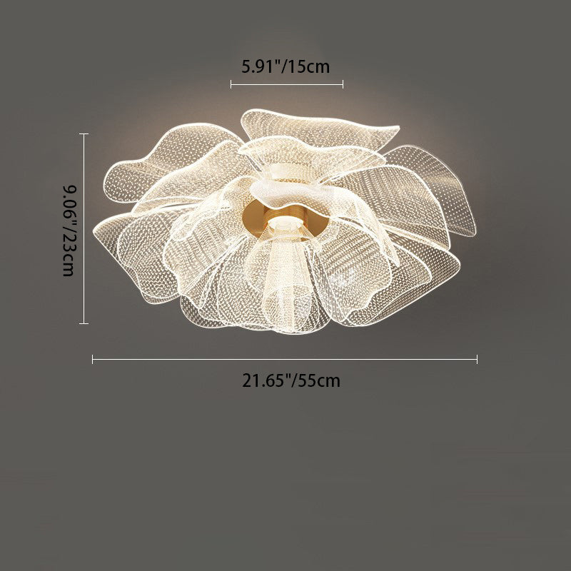 Modern Luxury Flower Petal LED Flush Mount Ceiling Light for Bedroom