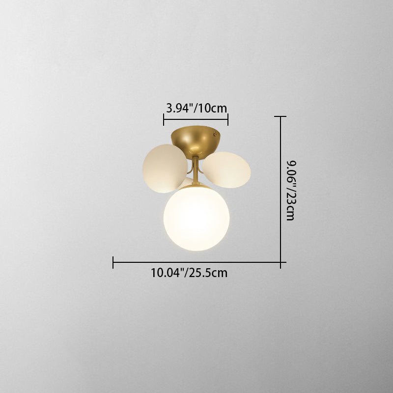 Contemporary Scandinavian Colorful Flower Orb Semi-Flush Mount Ceiling Light for Bedroom - 1/4/6/8 Light Options