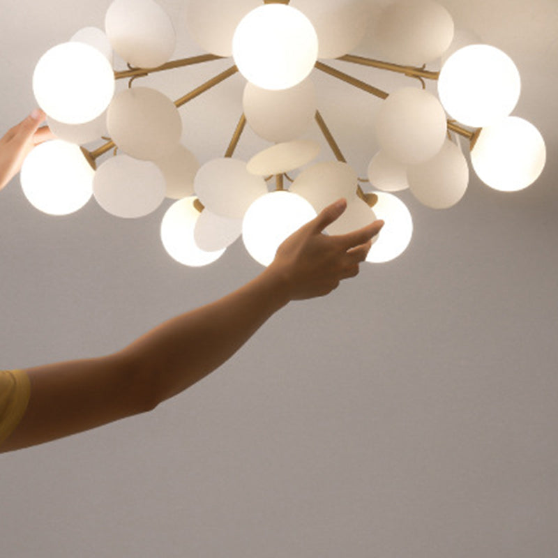 Contemporary Scandinavian Colorful Flower Orb Semi-Flush Mount Ceiling Light for Bedroom - 1/4/6/8 Light Options