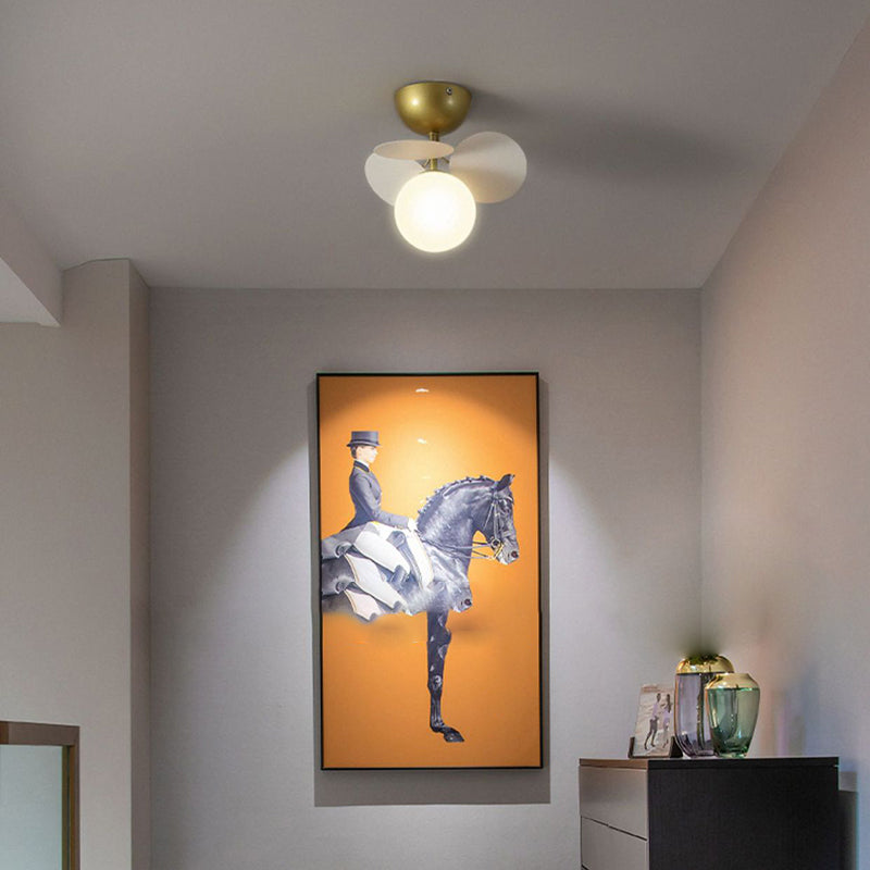 Contemporary Scandinavian Colorful Flower Orb Semi-Flush Mount Ceiling Light for Bedroom - 1/4/6/8 Light Options