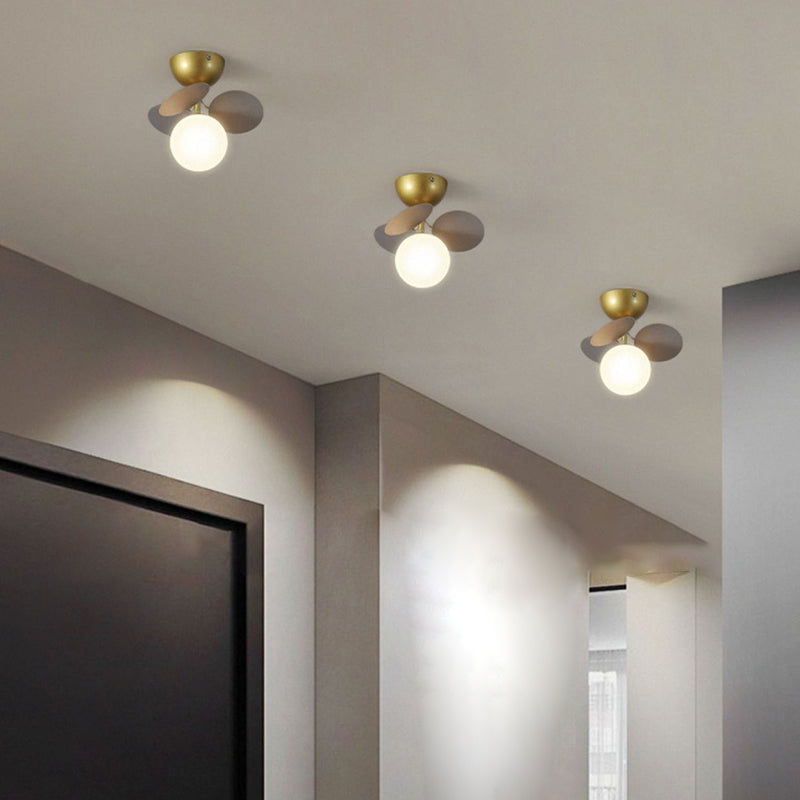 Contemporary Scandinavian Colorful Flower Orb Semi-Flush Mount Ceiling Light for Bedroom - 1/4/6/8 Light Options